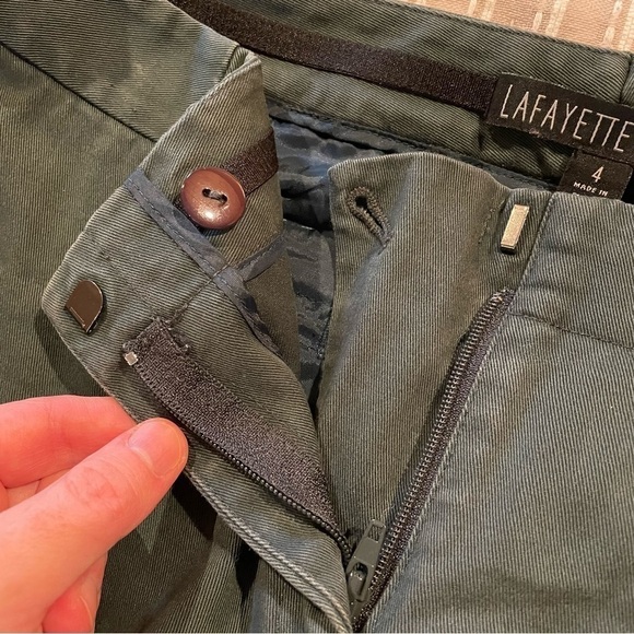 Lafayette 148 New York Hunter Green Flat Front Slacks Pants 4 - Picture 6 of 11